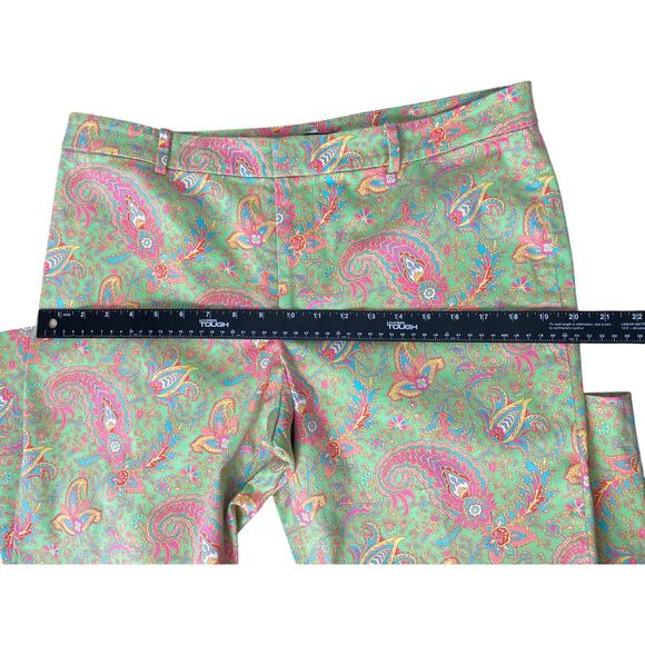 Lauren Ralph Lauren Women's Paisley Pants Size 12 Trousers Bright Spring Easter - Picture 14 of 16